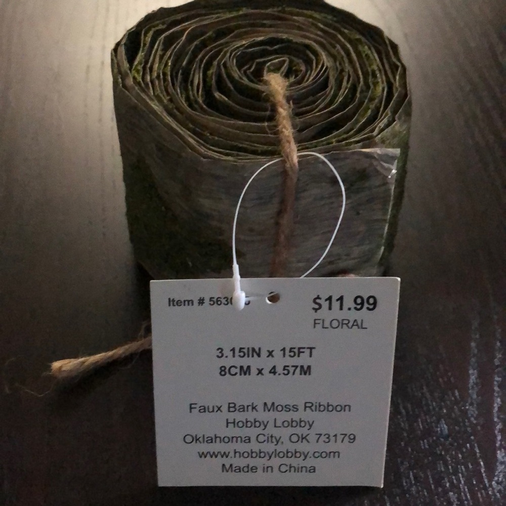 Faux Bark Moss Ribbon